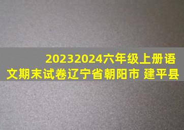 20232024六年级上册语文期末试卷辽宁省朝阳市 建平县